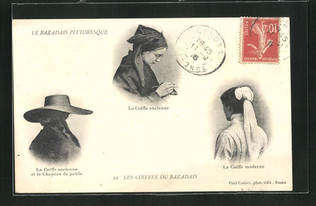 CPA Le Bazadais Pictoresque, Les Coiffes du Bazadais 1906