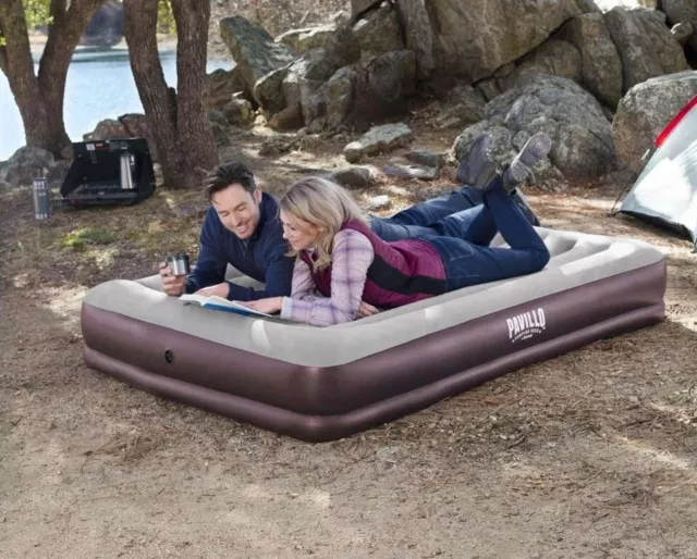 Colchón de aire inflable con cama de aire Bestway Queen PavilloTritech, marrón (67699) 🙂