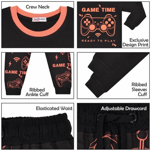 Set pigiami pigiami PJS tempo di gioco contrasto superiore inferiore 2 pezzi pigiami 3