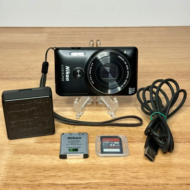 ⚡NIKON COOLPIX S6900 Digital Camera 16.0MP Black 12x Zoom Built-In Wi-Fi 👉 NICE