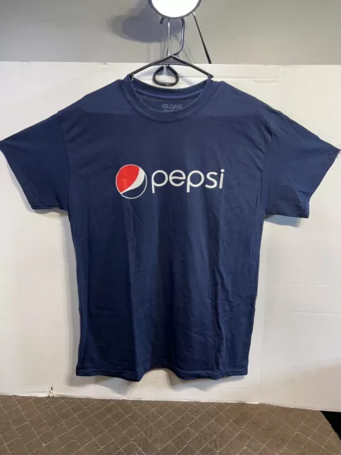 Pepsi Cola Mens T-Shirt - Classic Retro Pepsi Logo Image Blue Large L