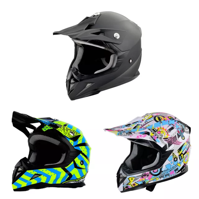 HELMET ADULT MOTO MOTOCROSS DIRT BIKE QUAD ATV TRAIL S, M, L, XL ECE Approved