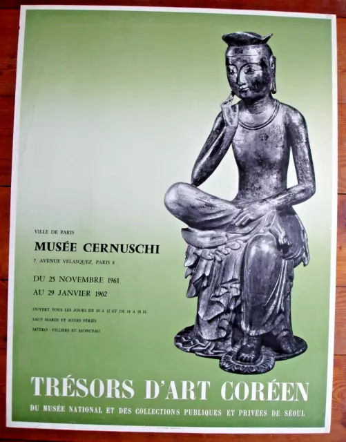 Affiche 1961-Trésors D'art Coréen-Musée Cernuschi- 64X48 Cm