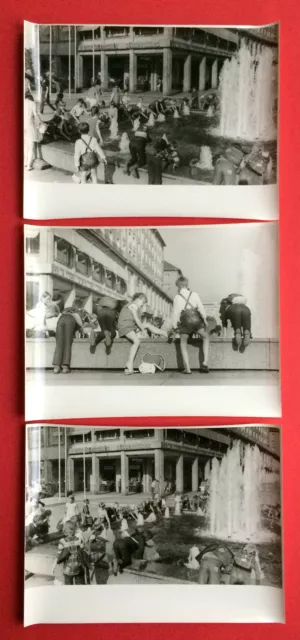 3 x Original Gross Foto DRESDEN Springbrunnen mit Kindern   ( F15199