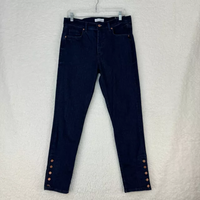 LOFT Women's Blue Denim Dark Wash Modern High Waist Skinny Leg Jeans Size 10