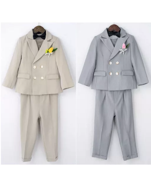 Set abito bambino bambino giacca smoking giubbotto tuta pantaloni camicia matrimonio festa