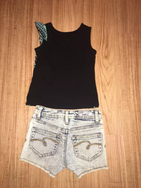 Camicia senza maniche Justice Girls Aztec abito estivo jeans taglia 5 2