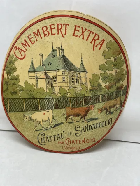 Ancienne Étiquette De Fromage: Camembert Château De Sandaucourt Chatenois Vosges