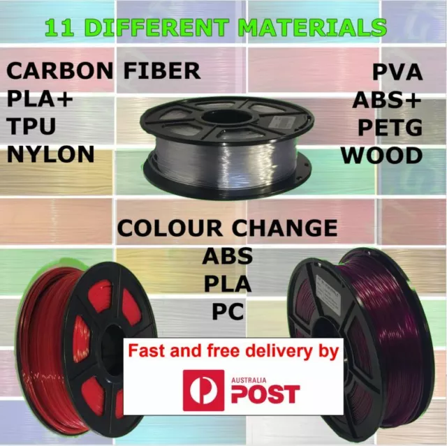 3D printer filament PETG, PLA PLA+, TPU, Nylon, Polycarbonate, Carbon fiber, ABS
