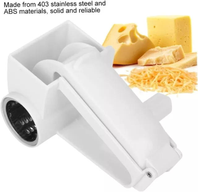 Stainless Steel Kitchen Cheese Vegetable Grater Hand Held Rotary Shredder Cutter