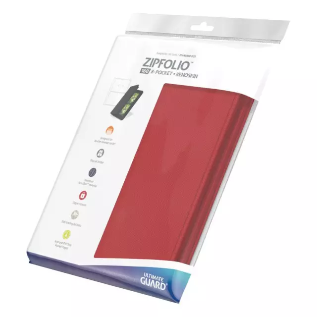 Ultimate Guard - 8-Pocket ZipFolio XenoSkin - rosso - album/raccoglitore - NUOVO & IMBALLO ORIGINALE! 3