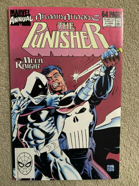 MARVEL THE PUNISHER ANNUAL #2 1989 ATLANTIS ATTACKS - Guest Starring MOON KNIGHT