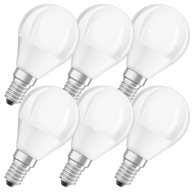 6 x Bellalux LED Tropfen 5W = 40W E14 matt 470lm Kugel 840 neutralweiß 4000K