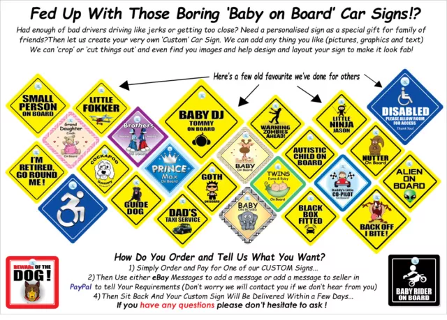 CUSTOM Car Sign, PERSONALISED Car Window Sign, MADE TO ORDER Baby on Board Sign 3