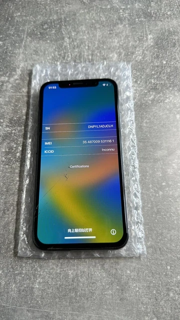 1377 - Apple iPhone X 64 Go -  GRIS SIDERAL