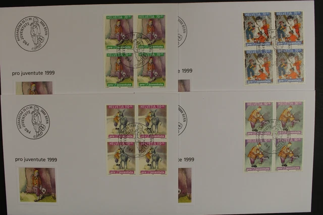 Schweiz, MiNr. 1701-1704, 4er Blöcke, FDC - 613468
