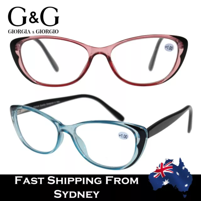 Women Reading Glasses Cat eye Fashion Designed Frame Trendy Blue Red +1.0~+3.5