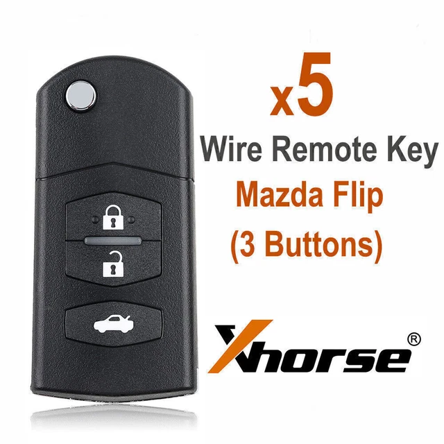 5x Xhorse Universal Wire Remote Key For Mazda Flip 3 Buttons XKMA00EN For VVDI2