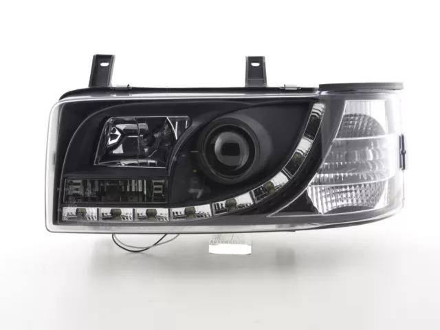 Scheinwerfer Set Daylight LED TFL-Optik VW Bus Typ T4  90-96 schwarz für 3