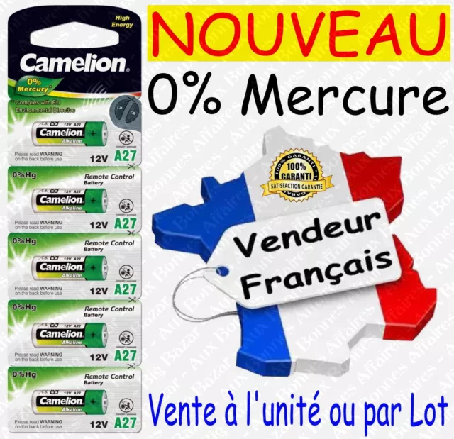 Piles Batteries Alcaline 12V LR27A 27A A27 MN27 GP27A ( x1 ou lot ) Liv Gratuite