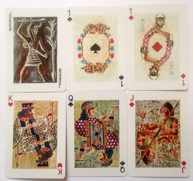 Ancient Civilisations Vintage Playing Cards Fournier 1973 Wide 52 + 2J +H & Box