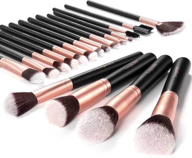 Pennelli Trucco Oro Rosa 18 Pezzi Pennelli Trucco Premium Set Viso E Occhi, Penn