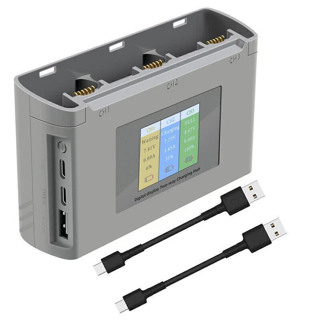 Hub De Charge Bidirectionnel à Affichage NuméRique Pour Drone Dji Mini 2
