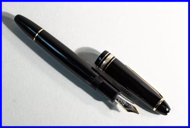 Montblanc MEISTERSTÜCK 146 LeGrand Kolben Füller Schwarz Gold breite B 14K Feder