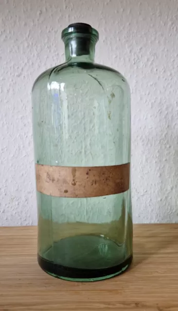 Alte Flasche Antike grüne Glasflasche 1 Liter 22 cm hoch / 9 cm Ø