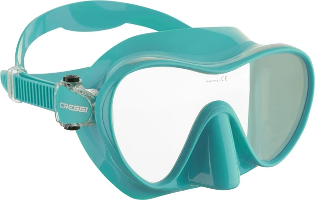 CRESSI Ocean Masque De Plongée Noir/bleu – Verres Inclinés, Silicone Souple, Haute Visibilité