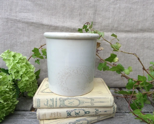 ANCIEN POT À confiture Creil et Montereau faience EUR 20,00