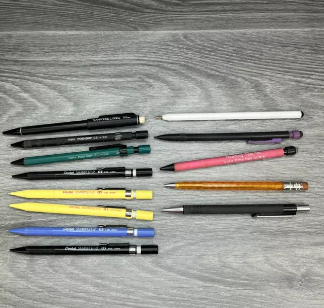 Mechanical Pencil Lot Vtg Sanford Pentel Sharplet Zebra Posi-Grip Wearever?