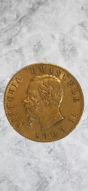 Italy Casa Savoia GOLD coin 20 Lire 1863 T BN - Vittorio Emanuele II KM#10.1