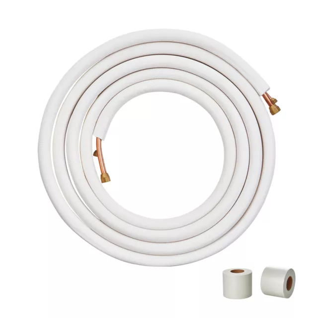 VEVOR Mini lignes divisées tube cuivre isolé AC sans conduit 9,53mm 15,87mm 7,6m