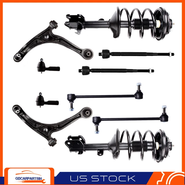 Front Struts Lower Control Arms Tierod Link Kit Fits 2002-2004 Honda Odyssey