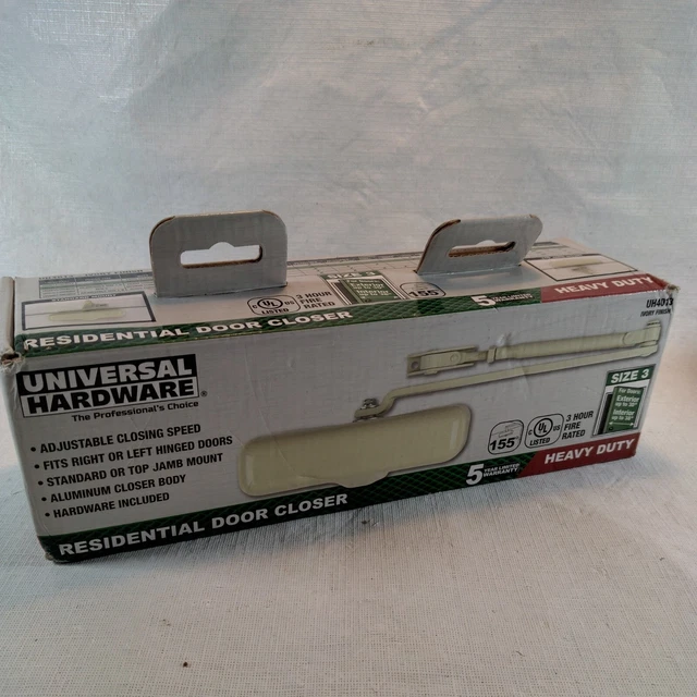 New Universal Hardware Heavy Duty Residential Door Closer 4013 Size 3 UL Ivory