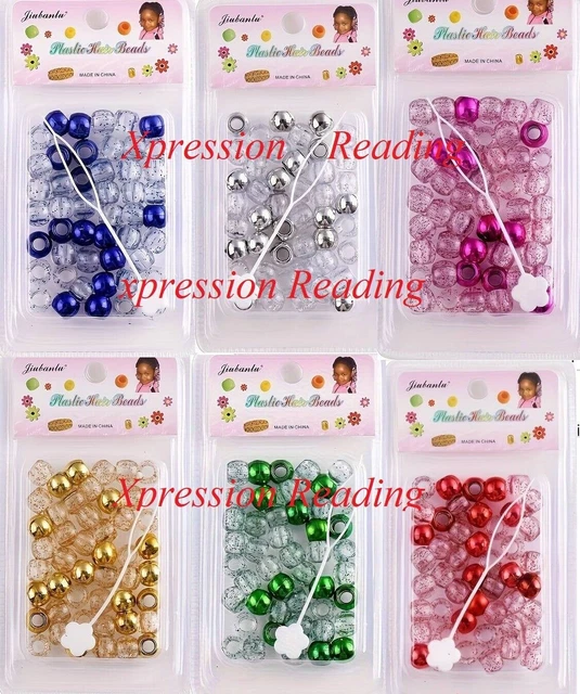 160 Glitter  ACRYLIC BEADS FOR HAIR BRAIDS JEWELRY PONY KIDS BRACELET UK SELLLER