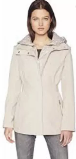 Kenneth Cole New York Womens Beige Winter Warm Coat Outerwear L NWT