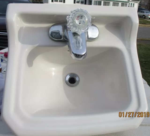 Vintage Antique Porcelain White Gerber 15 X 14  Bath / Bathroom Sink  Can Ship