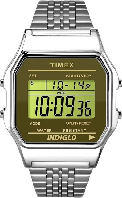 Timex 80 LCD-screen/Silver Toned Steel NEW BATTERY, NEW IN RETRO BOX