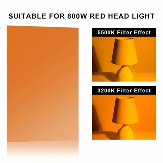 4xColors Lighting Filter Orange Gel Sheets For Red Head Continuous Light 40x50cm