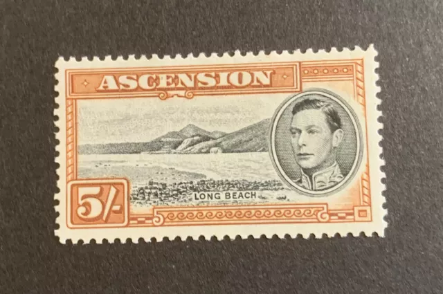 ASCENSION George VI SG46a 5s black & yellow-brown perf 13 LH MINT Stamp