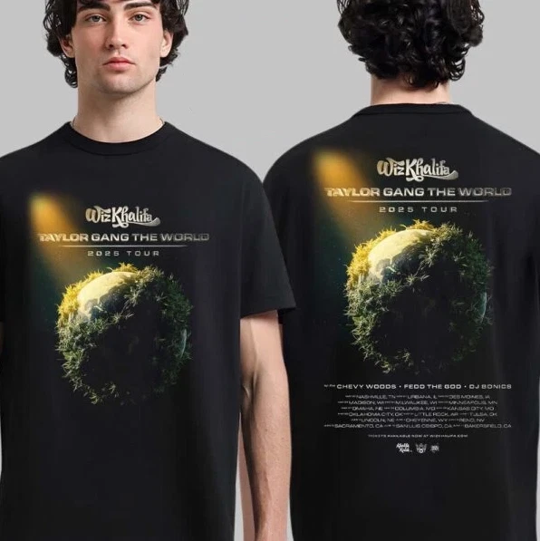 T-shirt YOUNG AMERICANS WORLD TOUR - Taille S (sans étiquette) - Bleu Usé - 100% Coton - Occasion Bon état - Style Concert Rétro