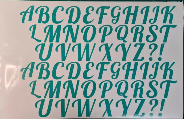 LETTER Vinyl Decal A to Z Stickers Kit Alphabet  Mug Craft WallGlass Teal