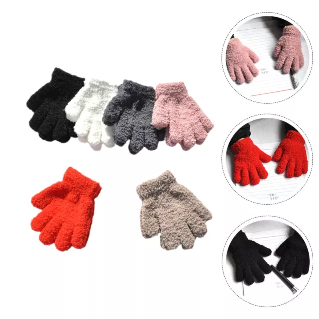 6 Pairs Indoor Kids Gloves Thermal for Small Warm Mittens Child Ski