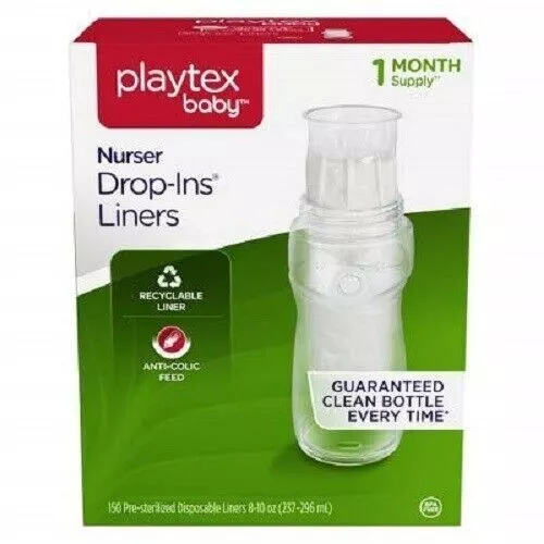 New Playtex Baby Nurser Drop-Ins Liners 8-10 oz 150 ct