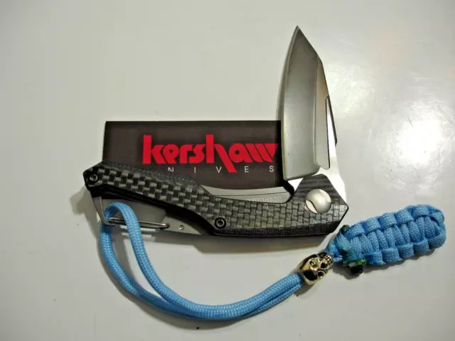 Kershaw KAI Model 1220 Reverb Frame Lock Knife Carabiner Carbon Fiber/G-10 Knife