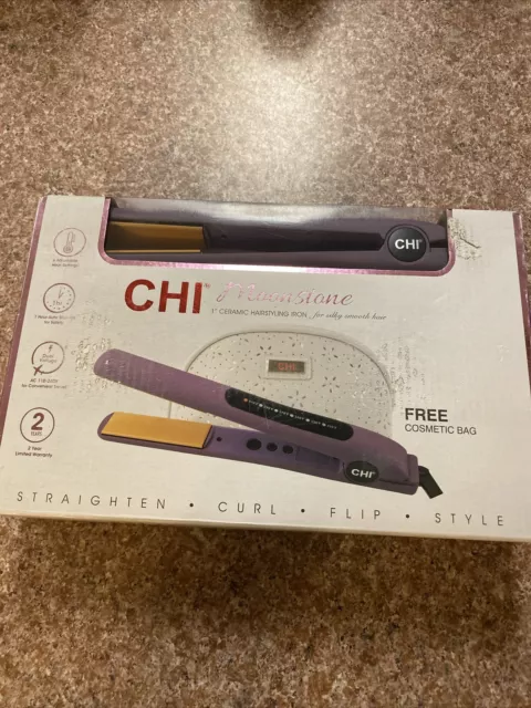 CHI Moonstone 1" Ceramic Hairstyling Iron Free Cosmetic Bag