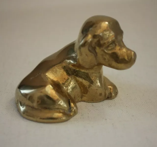 Hund Messing 492g massiv Figur Tier animal brass Statue Skulptur alt vintage