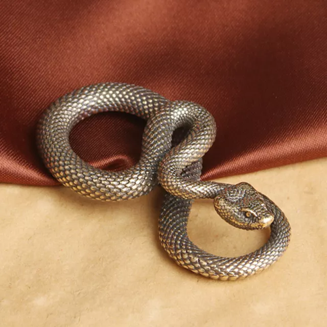 Brass Snake Figurine Statue Home Office Table Decoration Animal Figurines Toys
